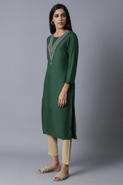 ELM Green Straight kurta