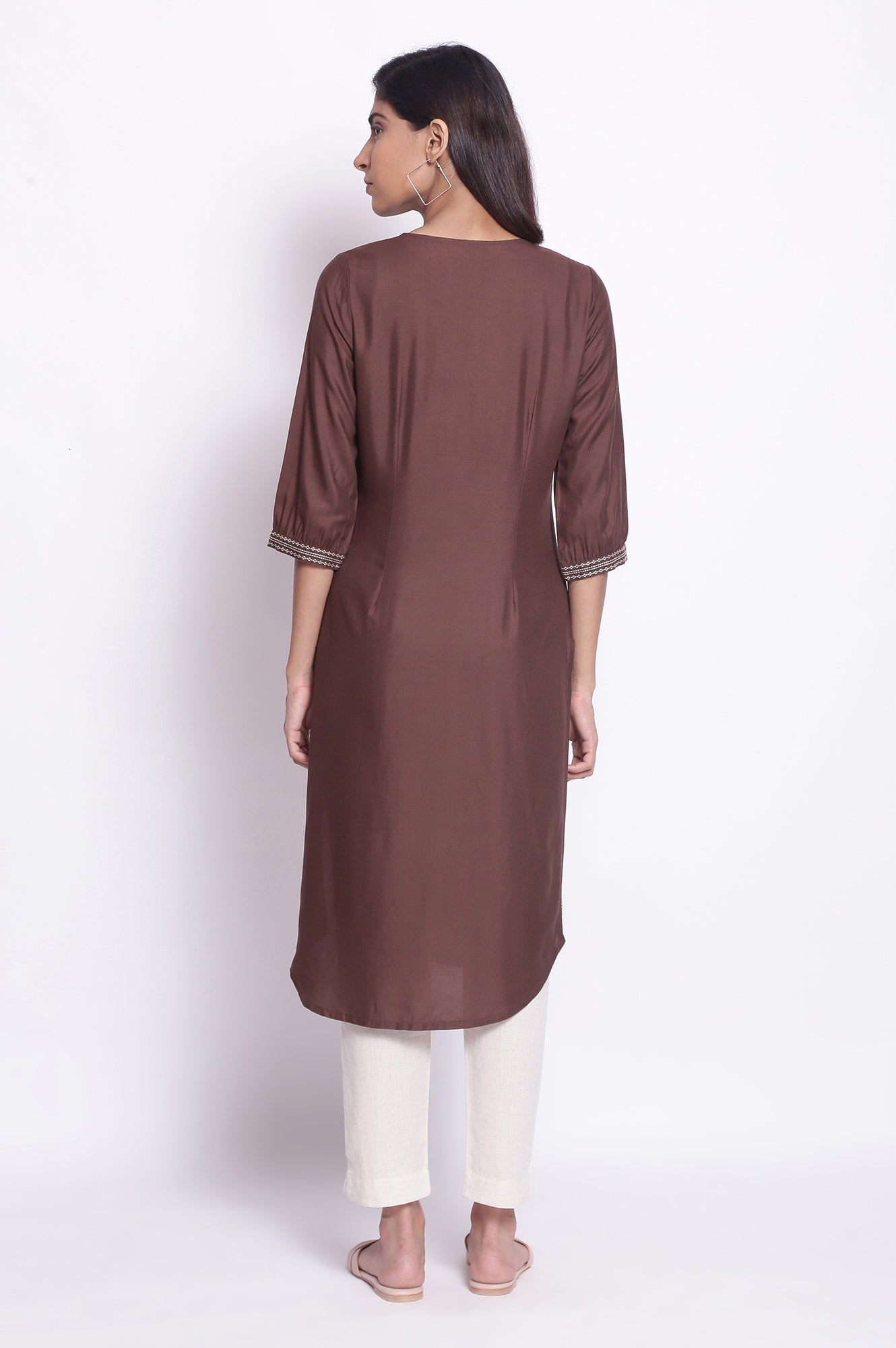 Maroon Straight Dobby kurta