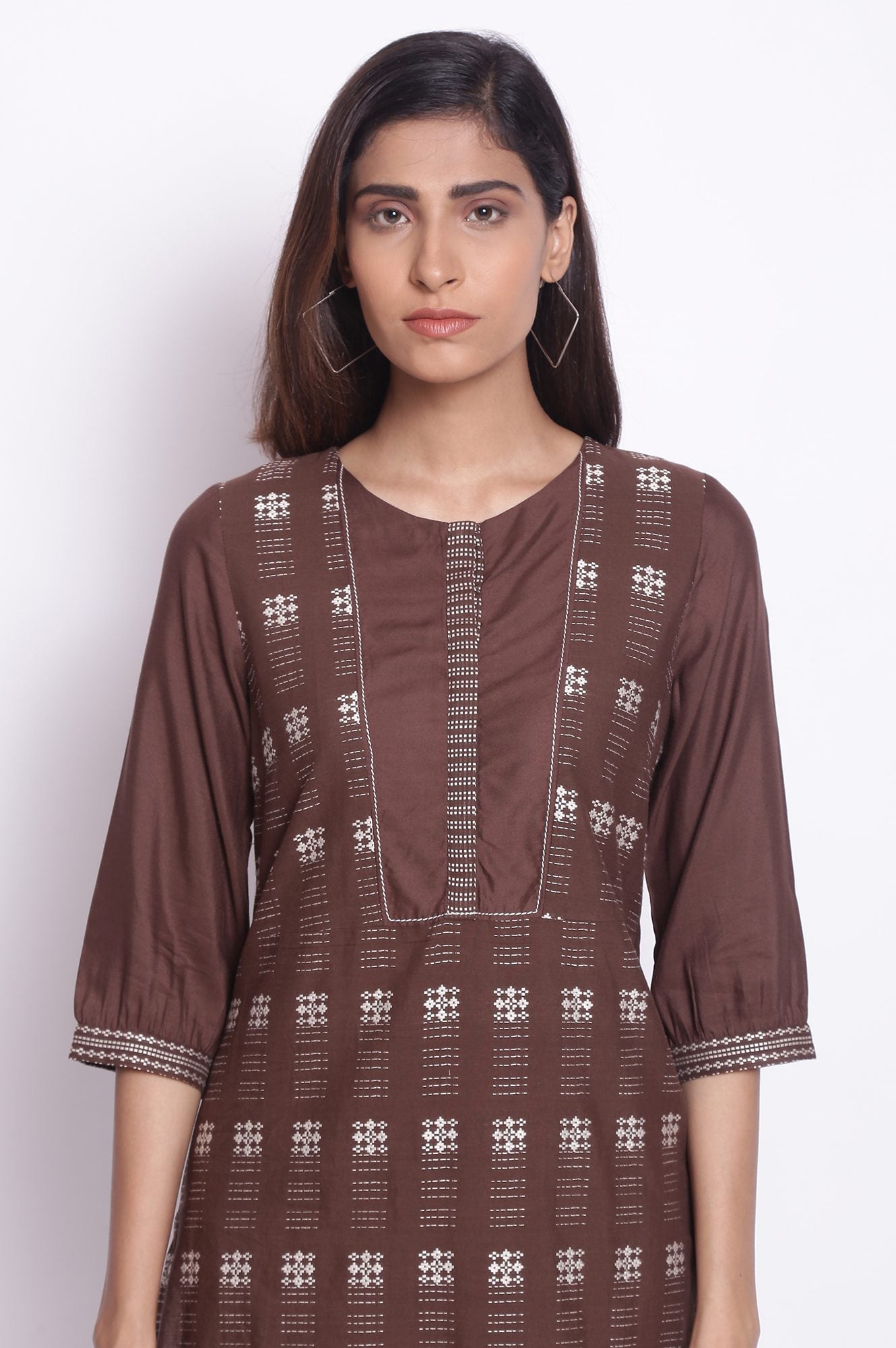 Maroon Straight Dobby kurta