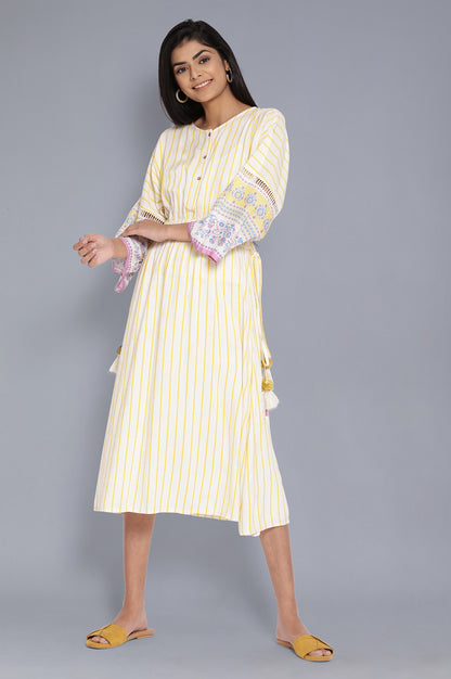 Yellow Striped Kaftan kurta