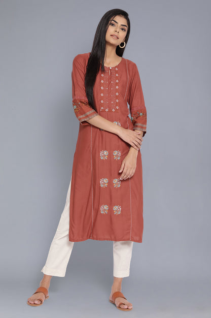 Orange Straight kurta