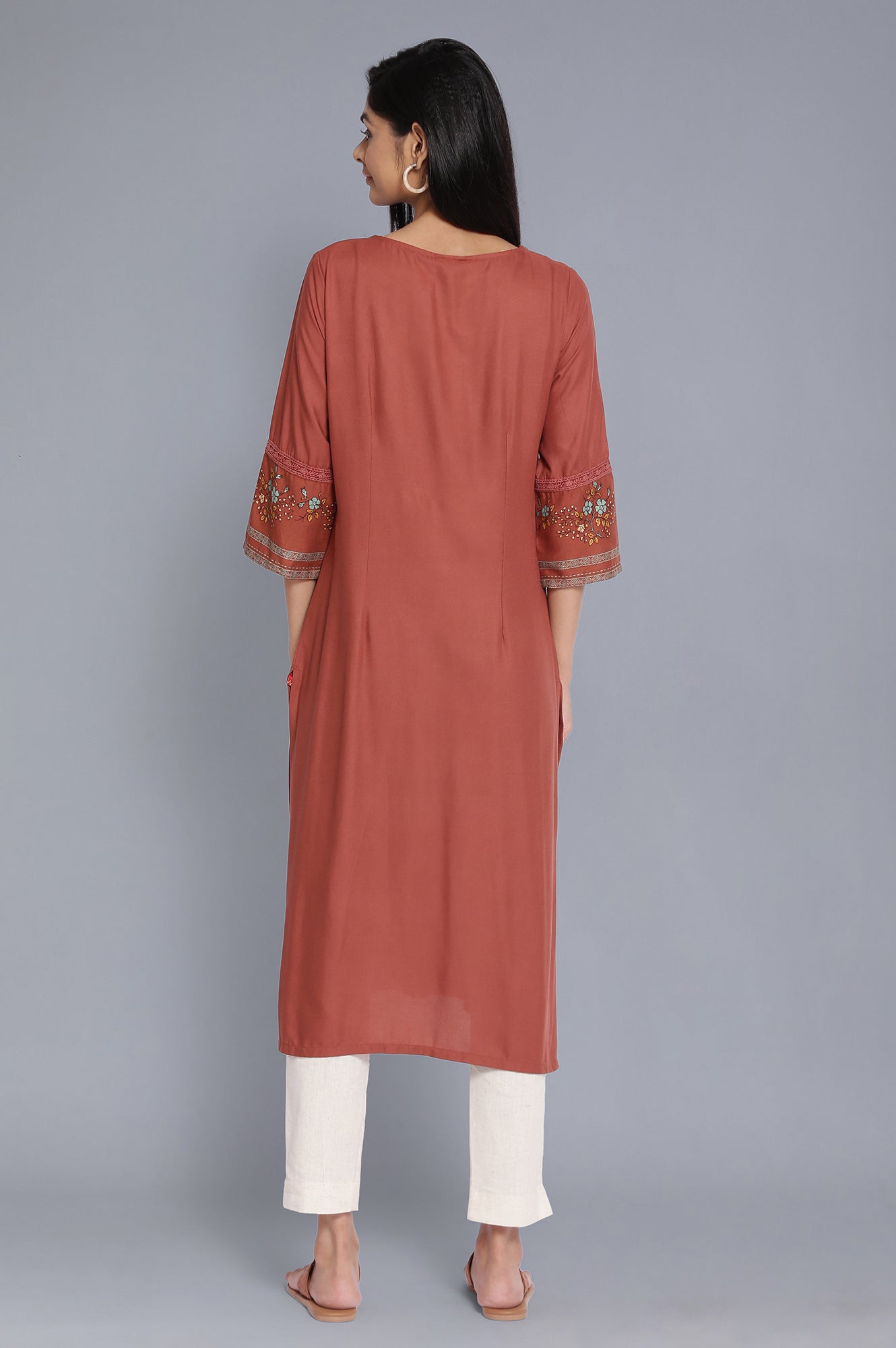 Orange Straight kurta