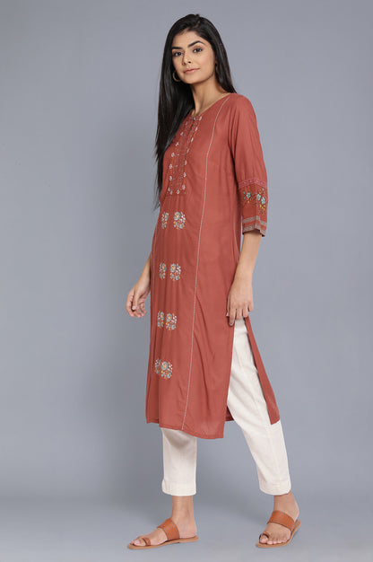 Orange Straight kurta