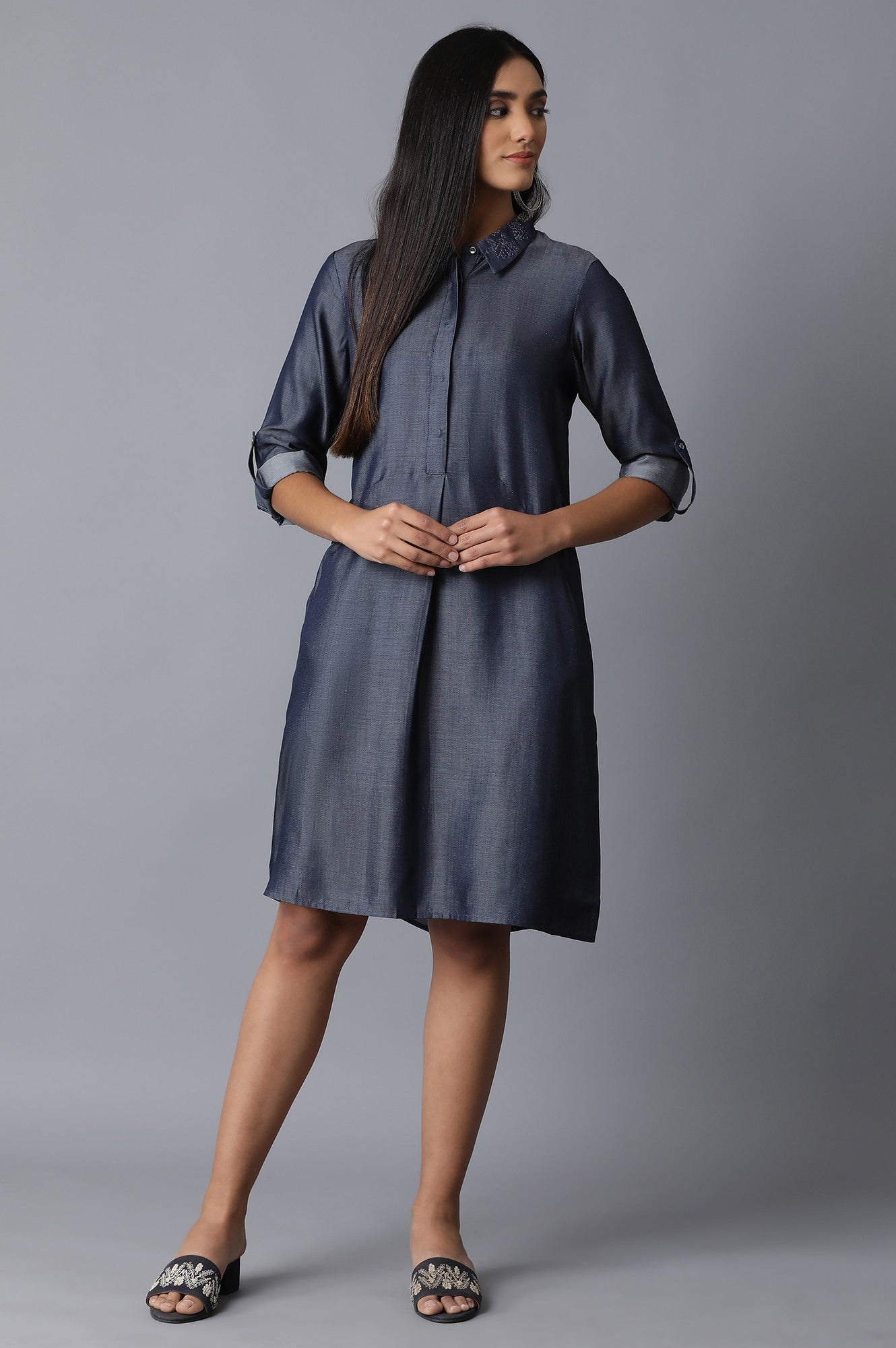 Blue Denim Shirt Dress