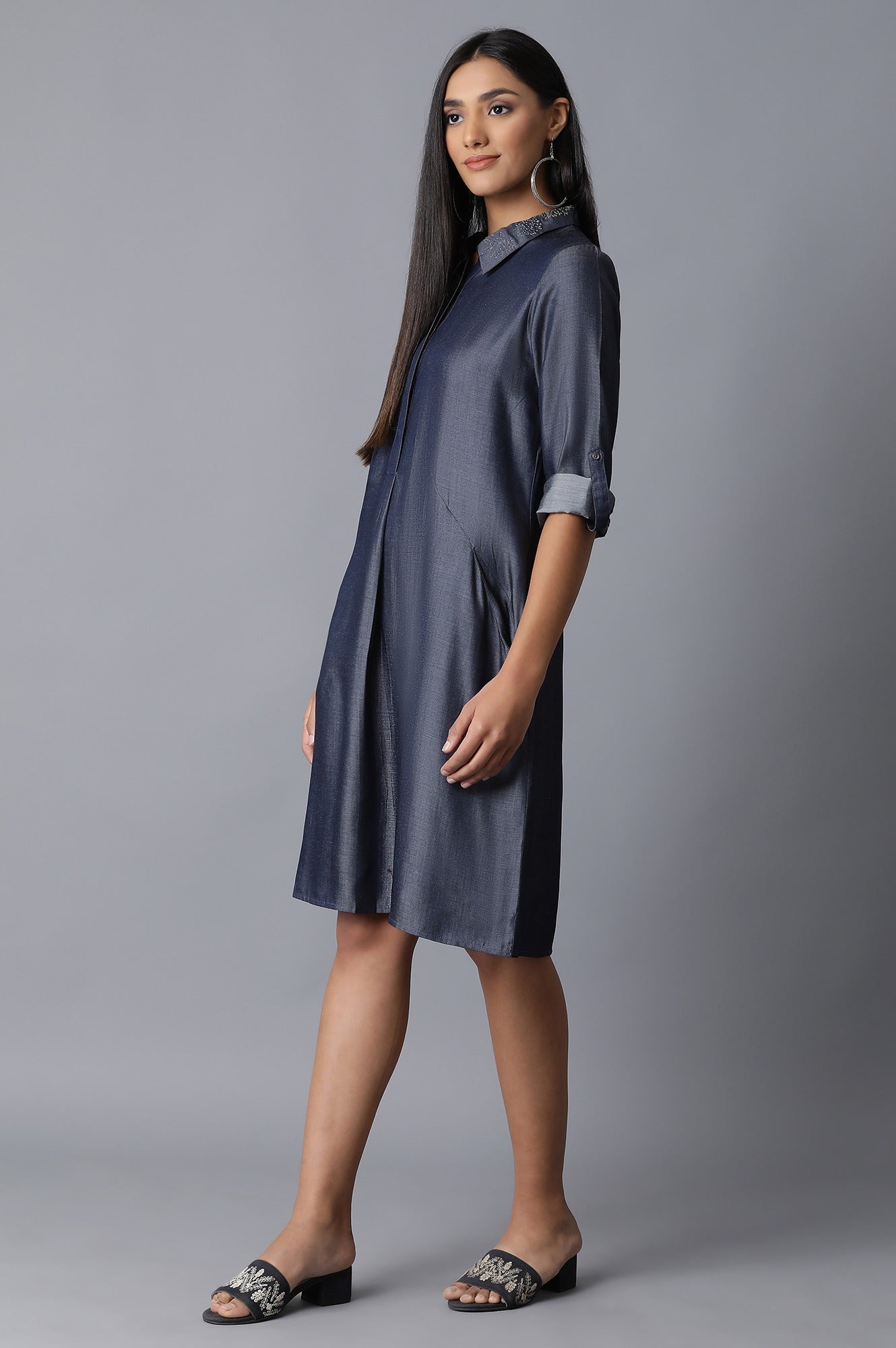 Blue Denim Shirt Dress