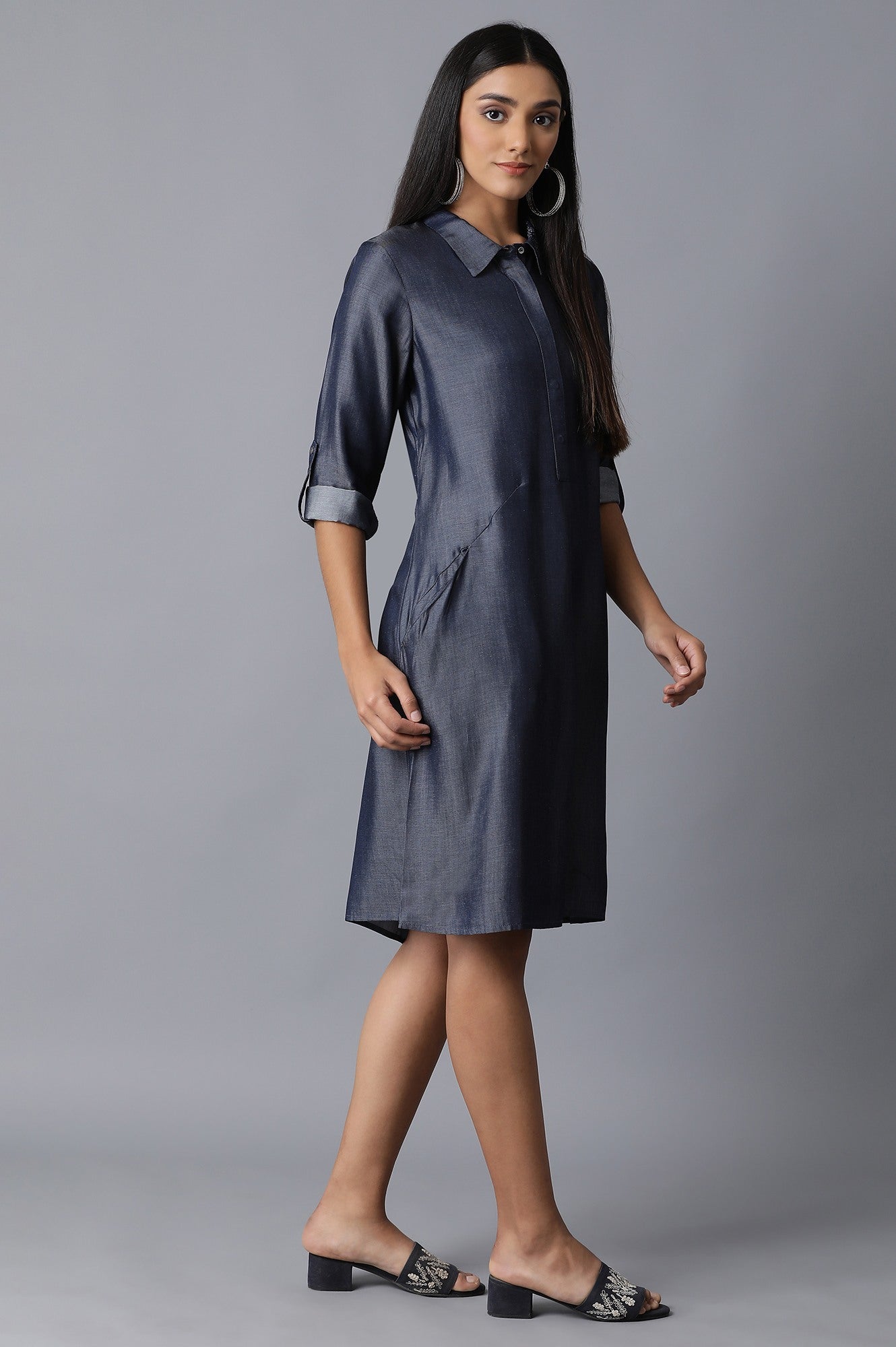 Blue Denim Shirt Dress