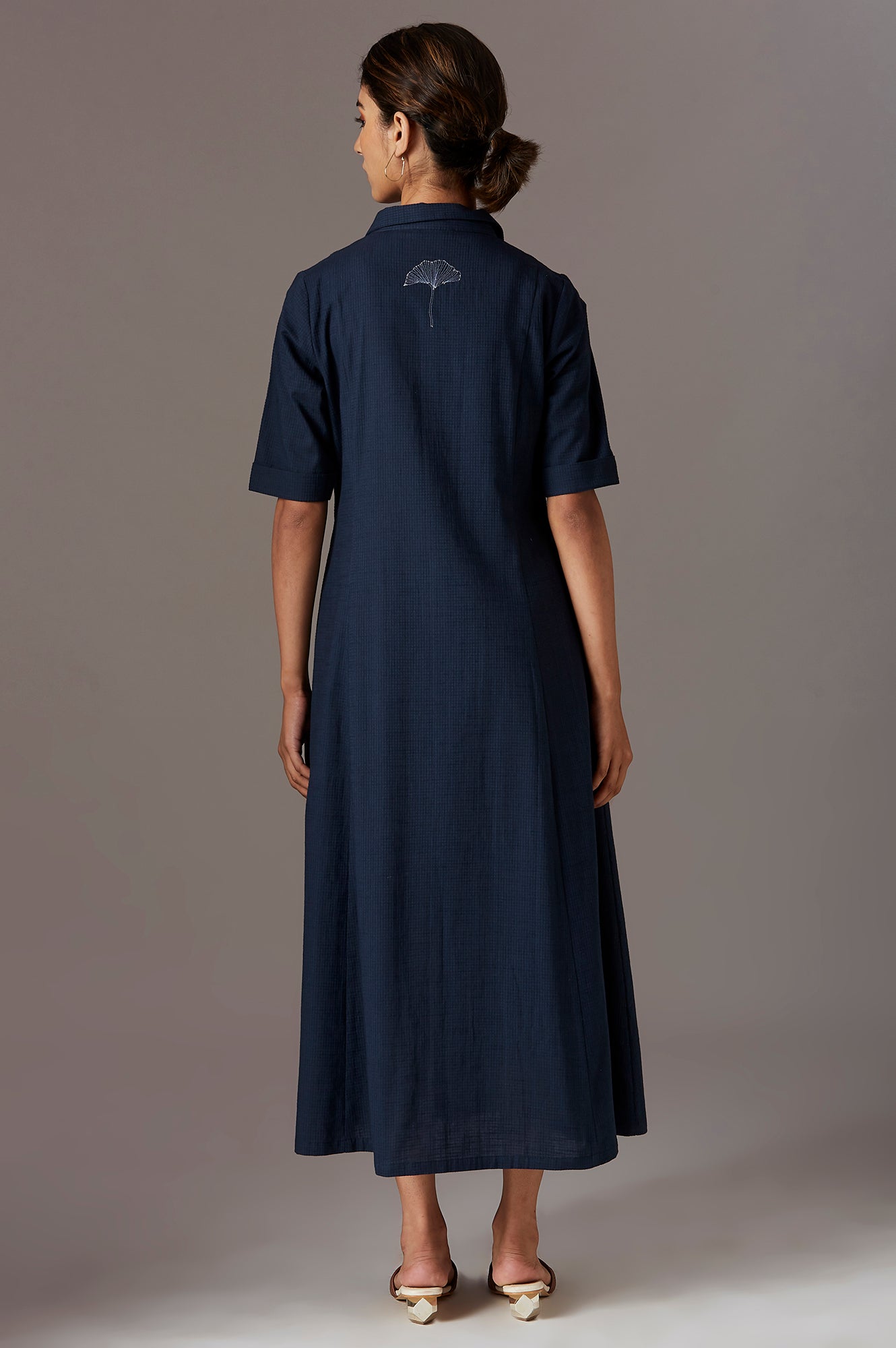 Blue Absract Embroidery Dress