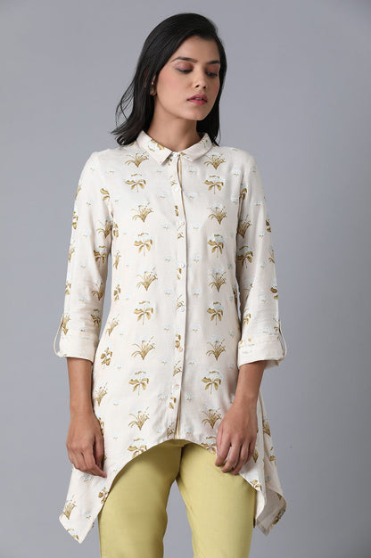 Ecru Printed Top