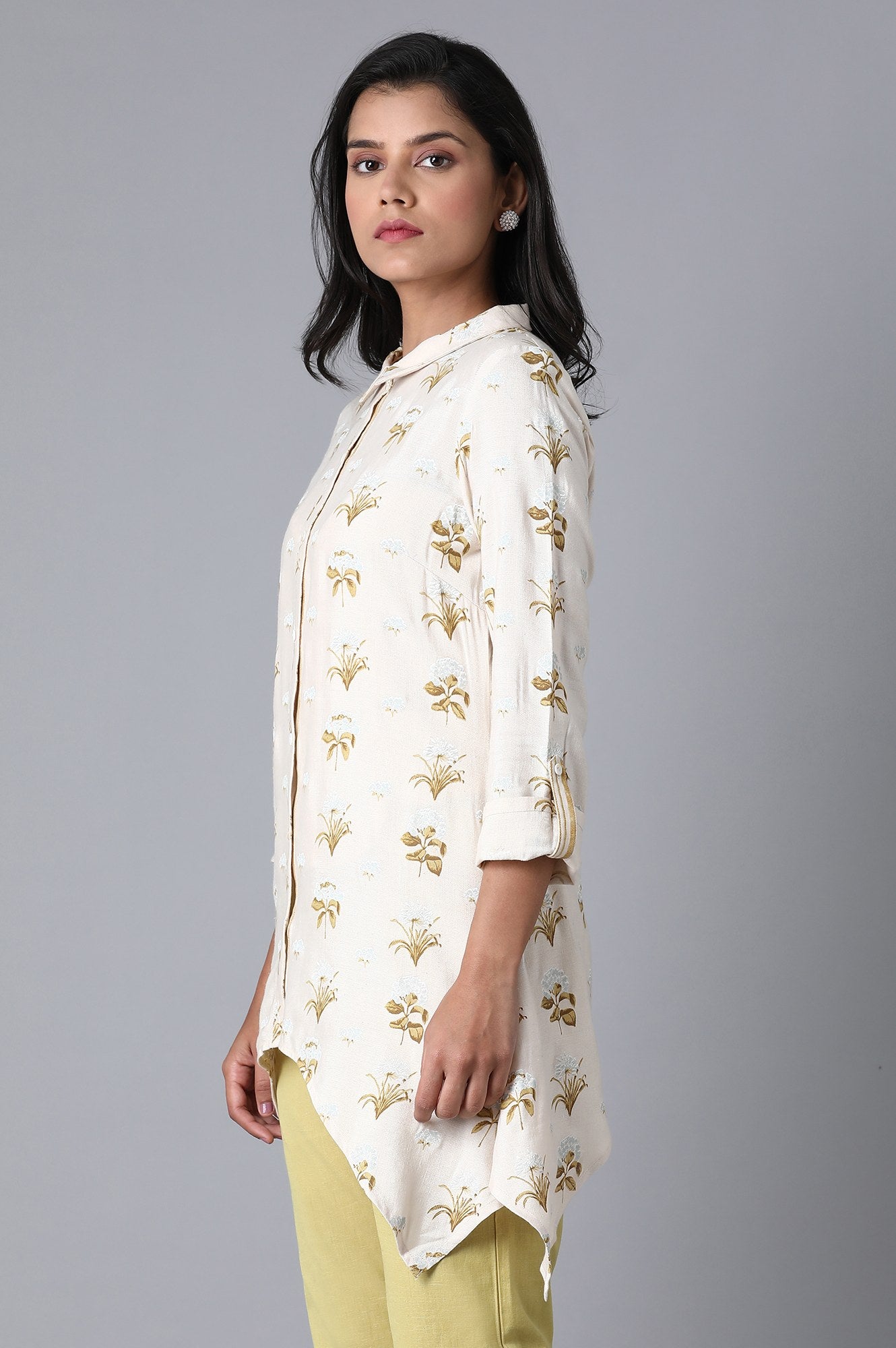 Ecru Printed Top