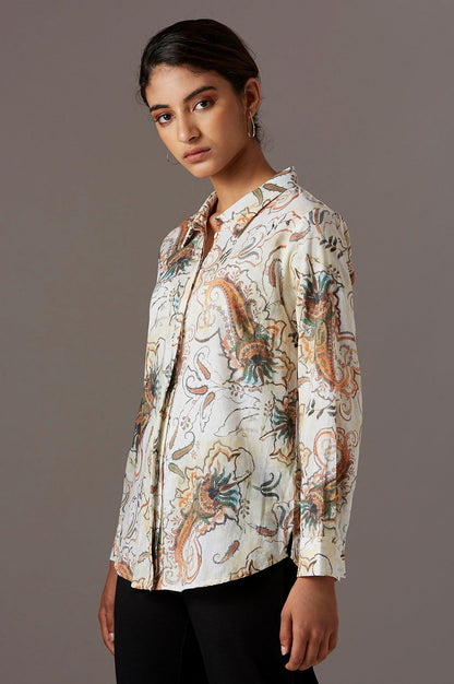 Multicoloured Paisely Print Shirt - wforwoman