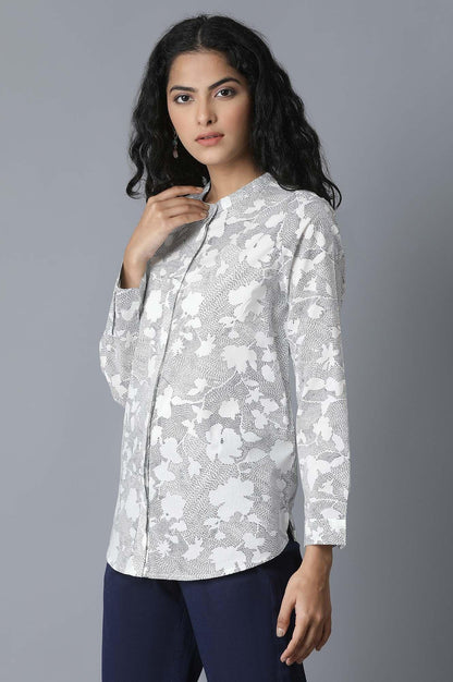 Ecru Floral Print Shirt - wforwoman