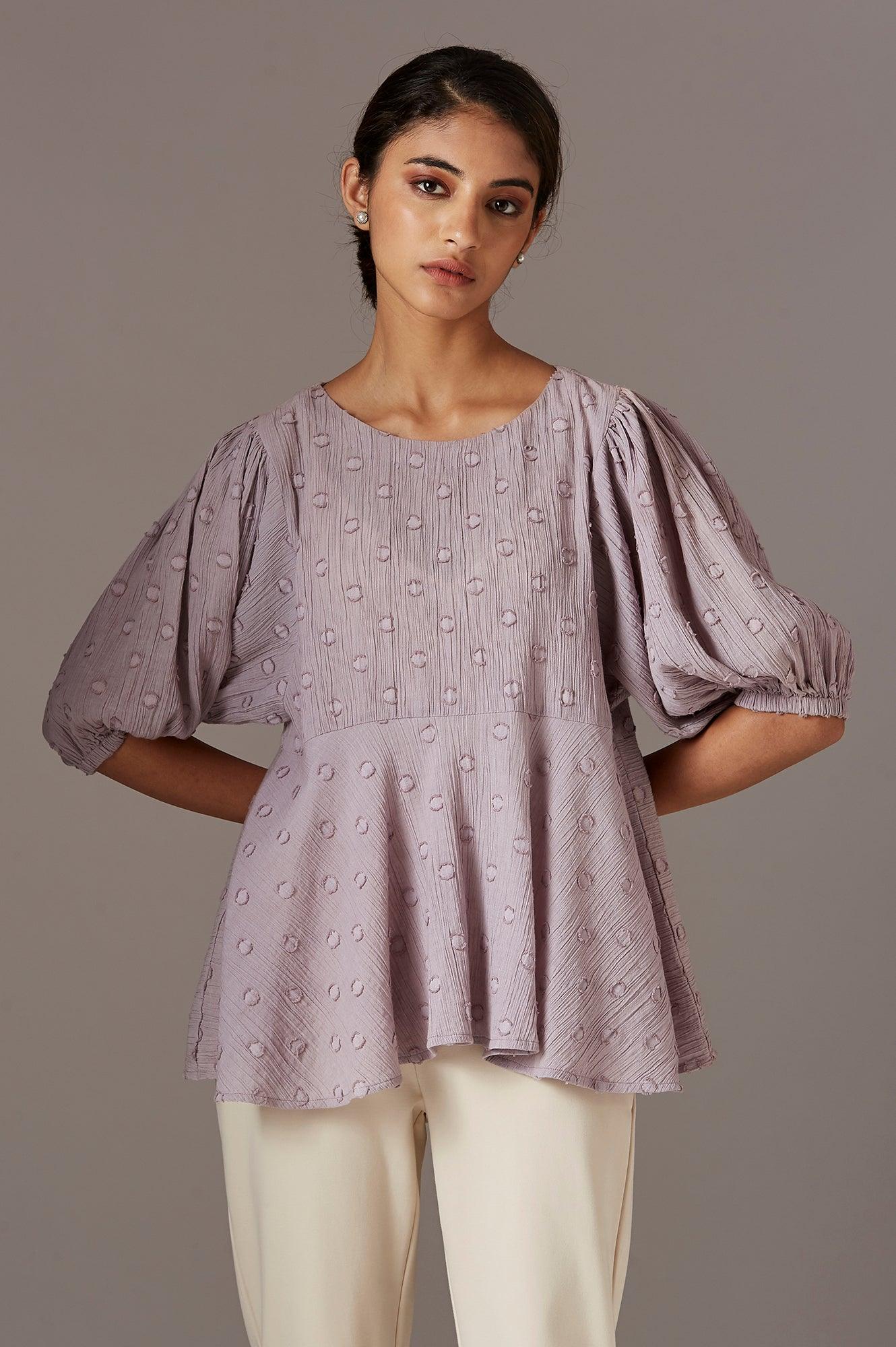 Light Purple Flared Top - wforwoman