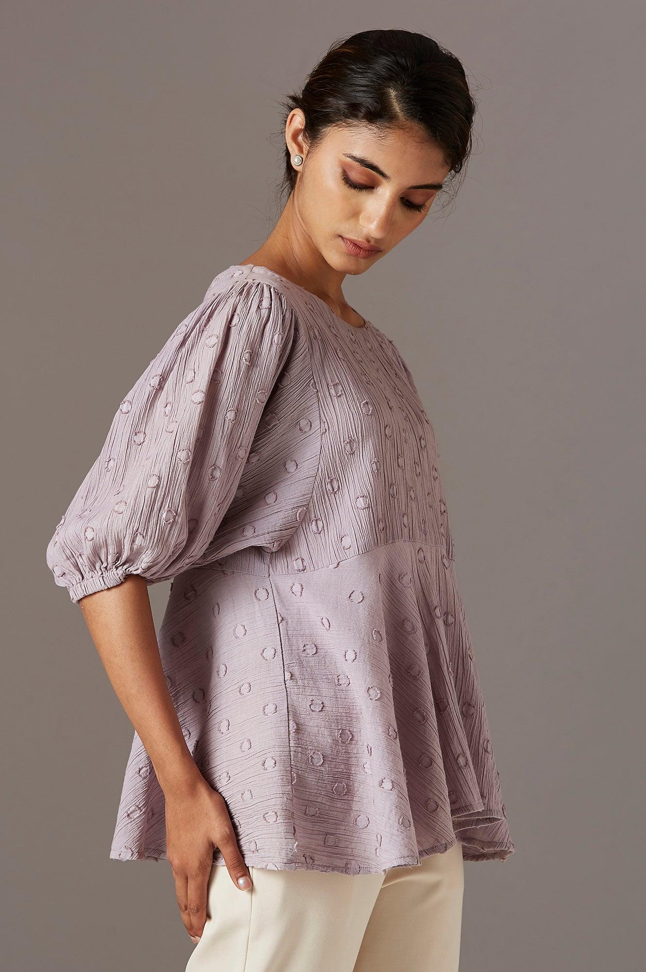 Light Purple Flared Top - wforwoman