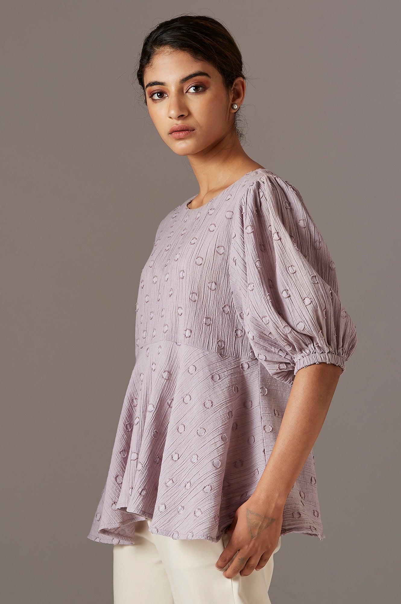 Light Purple Flared Top - wforwoman