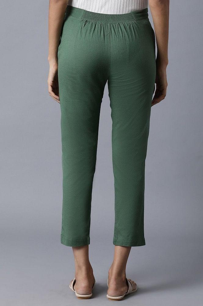 Dark Green Slim Pants - wforwoman