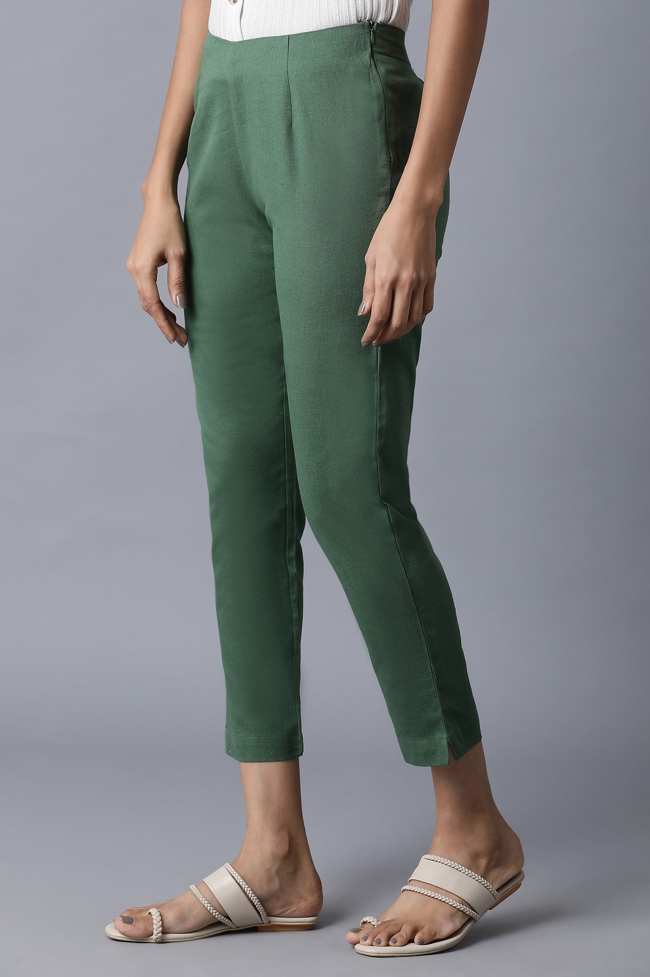 Dark Green Slim Pants