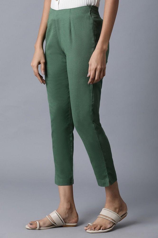 Dark Green Slim Pants - wforwoman