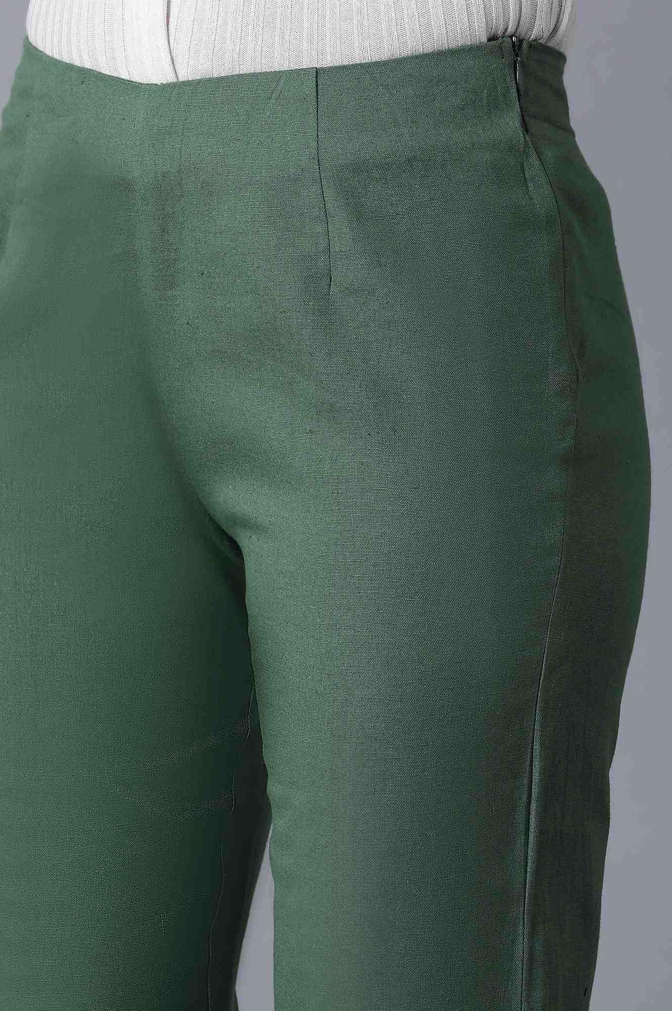 Dark Green Slim Pants