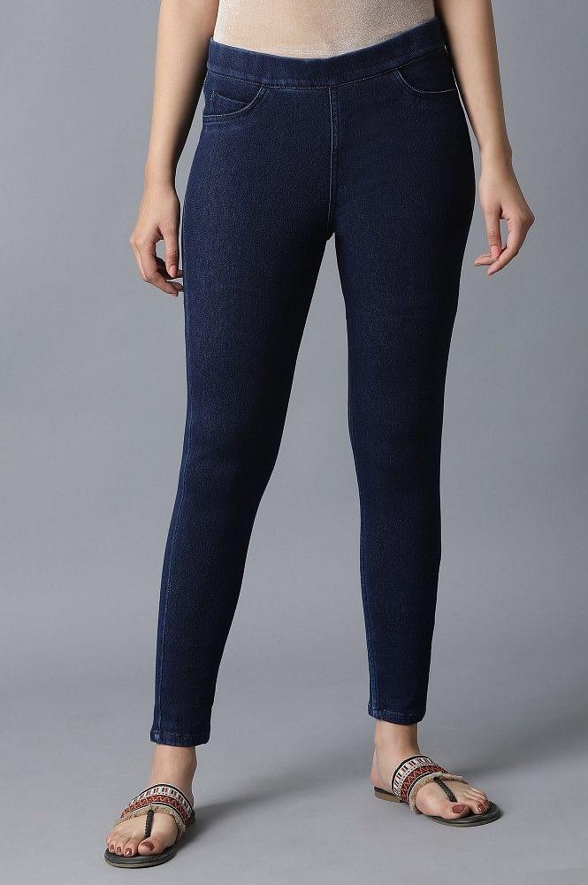 Navy Blue Casual Jeggings - wforwoman
