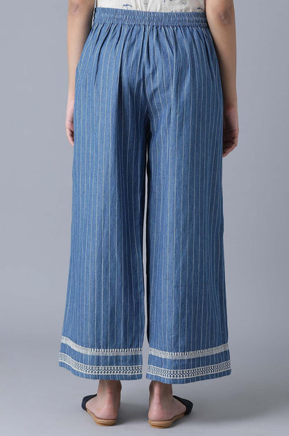 Blue Denim Pinstriped Parallel Pts - wforwoman