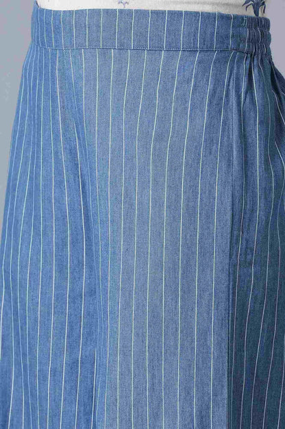 Blue Denim Pinstriped Parallel Pts - wforwoman