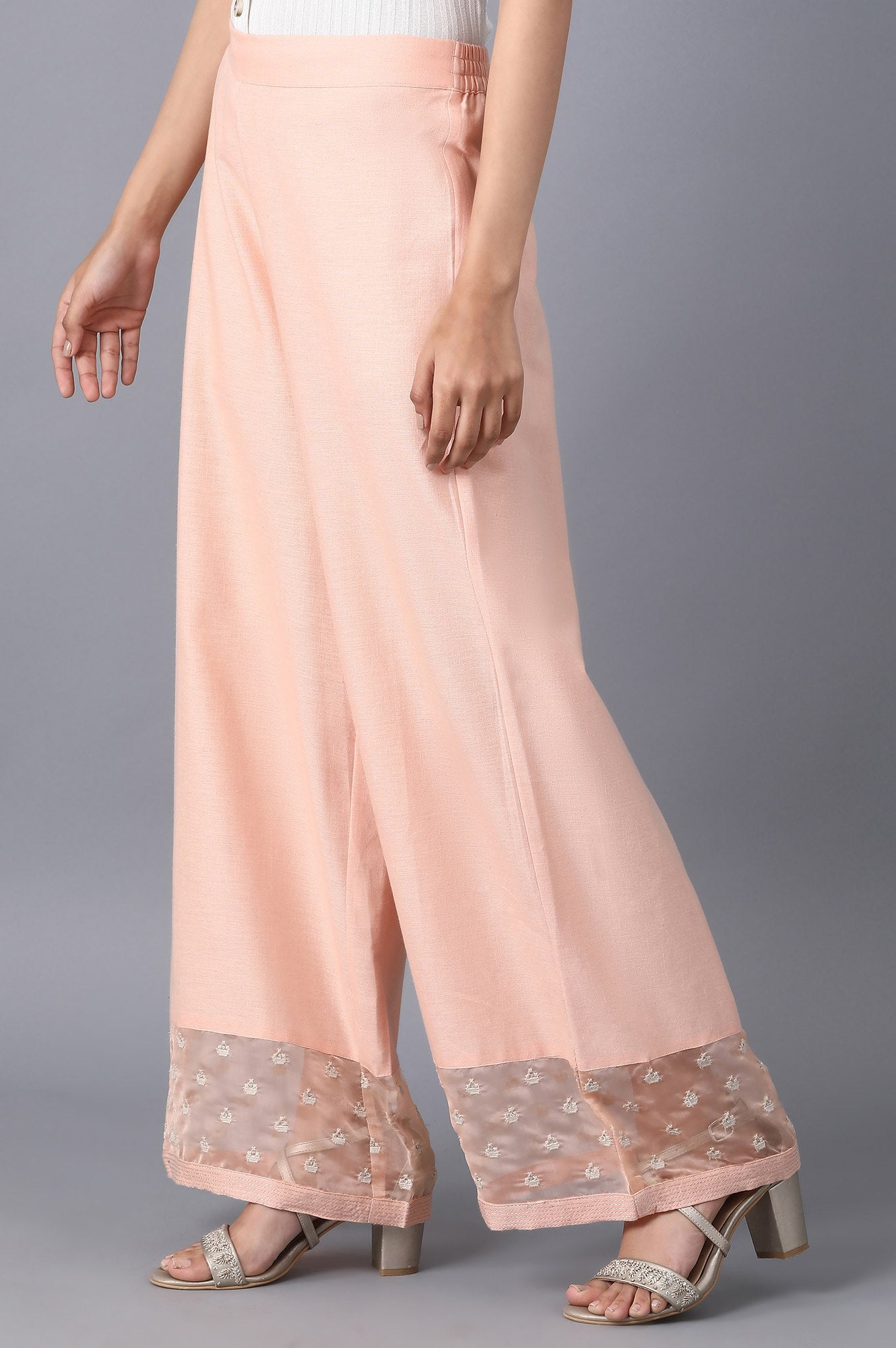 Blush Solid Cotton Flax Parallel Pants