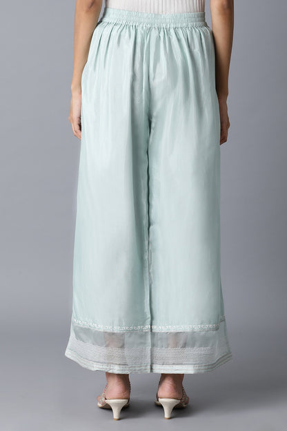 Sky Blue Shantung Parallel Pants