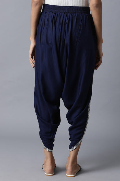 Navy Blue Draped Pants