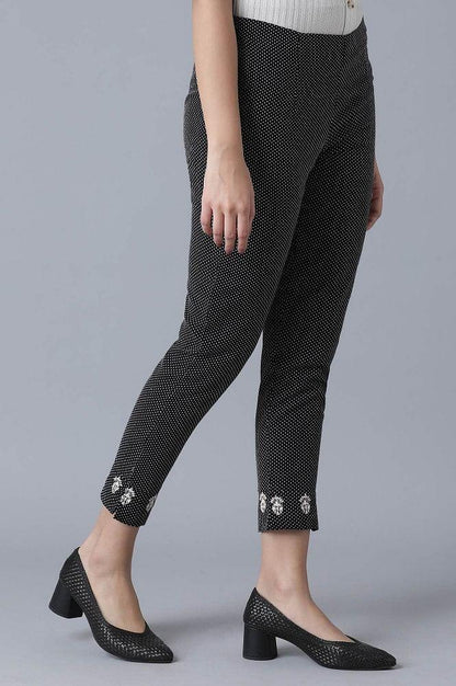 Black Yarn Dyed Slim Pants - wforwoman