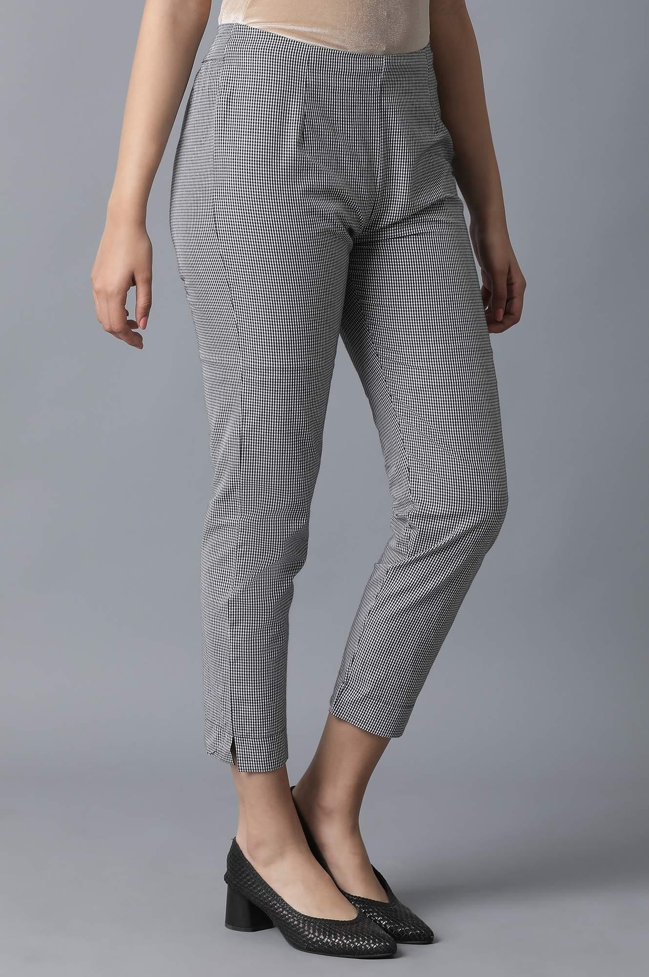 Grey Stipped Slim Pants - wforwoman