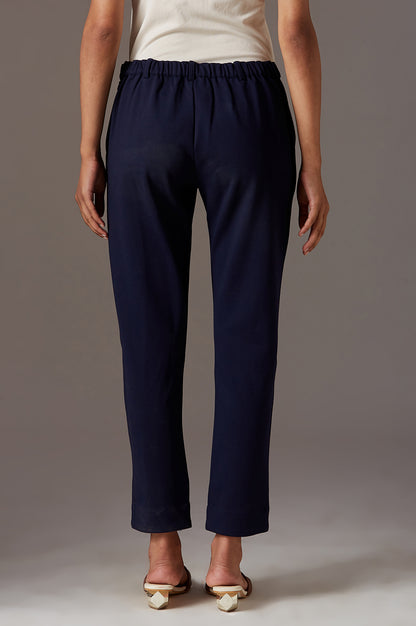 Navy Blue Slim Pants