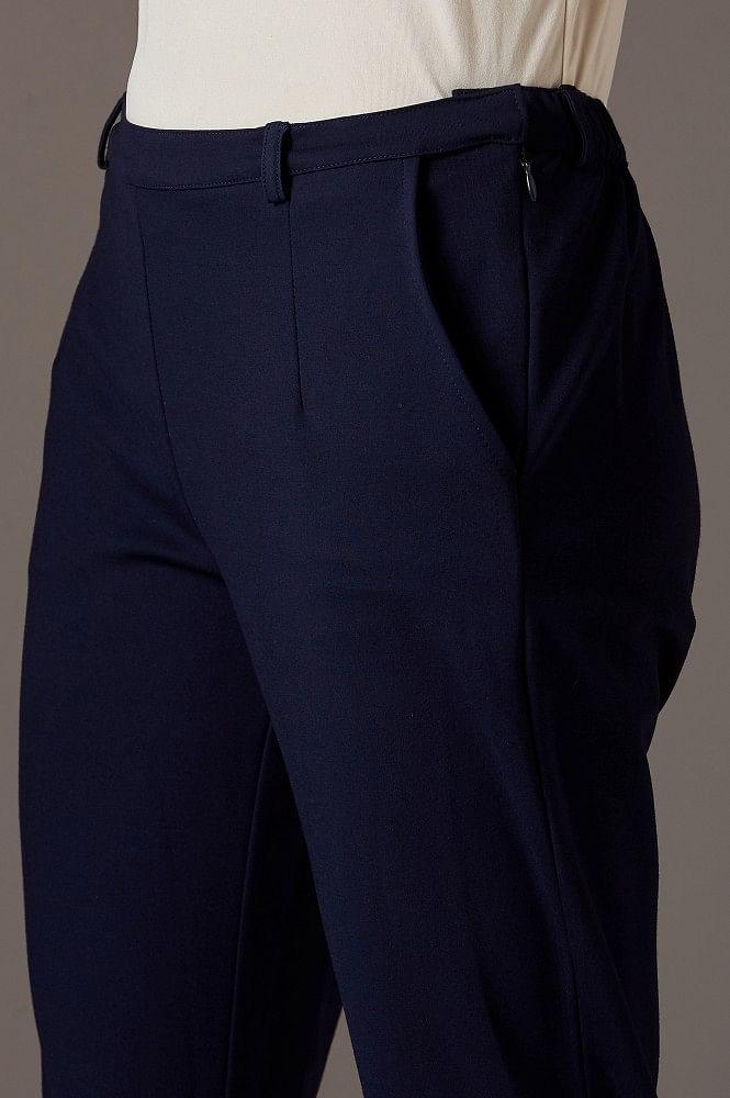 Navy Blue Slim Pants - wforwoman