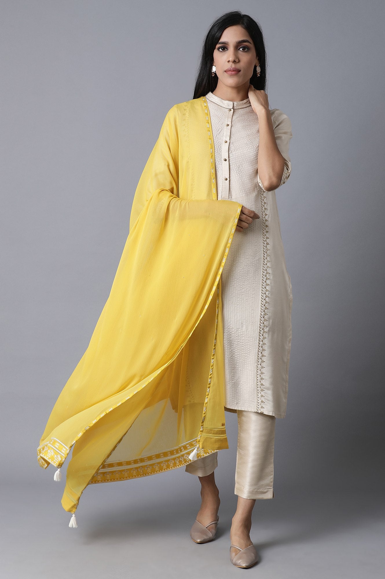 Mustard Yellow Chiffon Drape