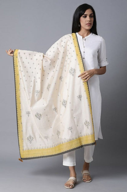 Ecru Printed Drape