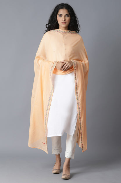 Light Orange Embroidered Drape