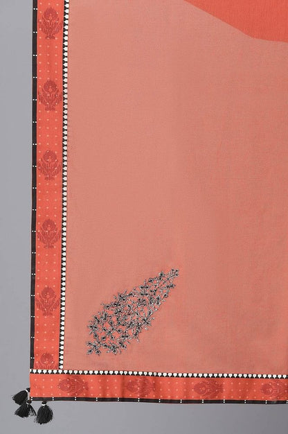 Burnt Orange Embroidered Drape