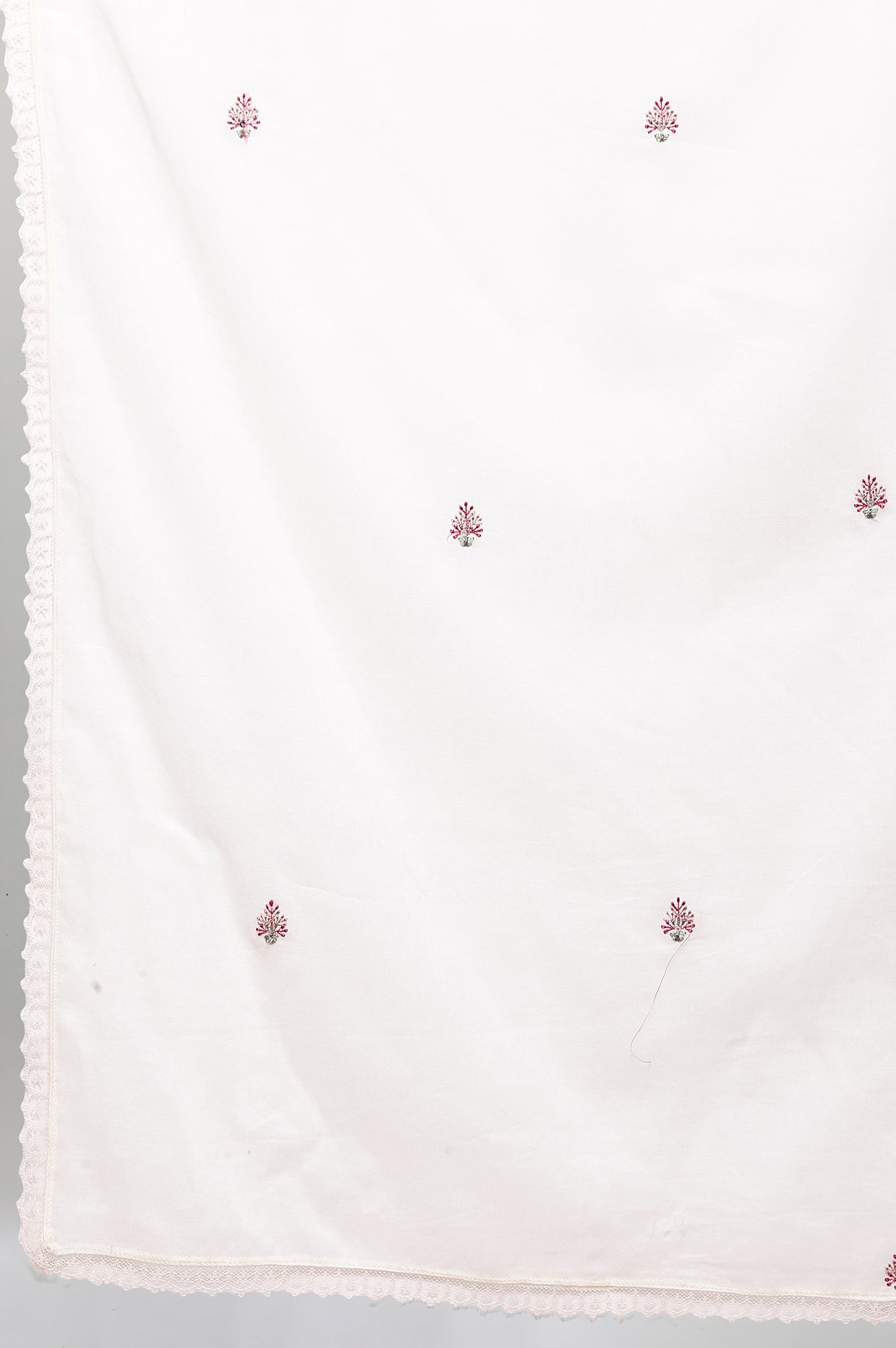 Ecru Embroidered Voile Drape