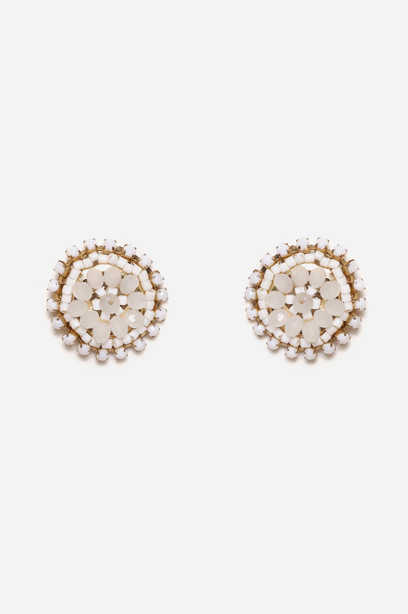 White Crystal Beads Earrings