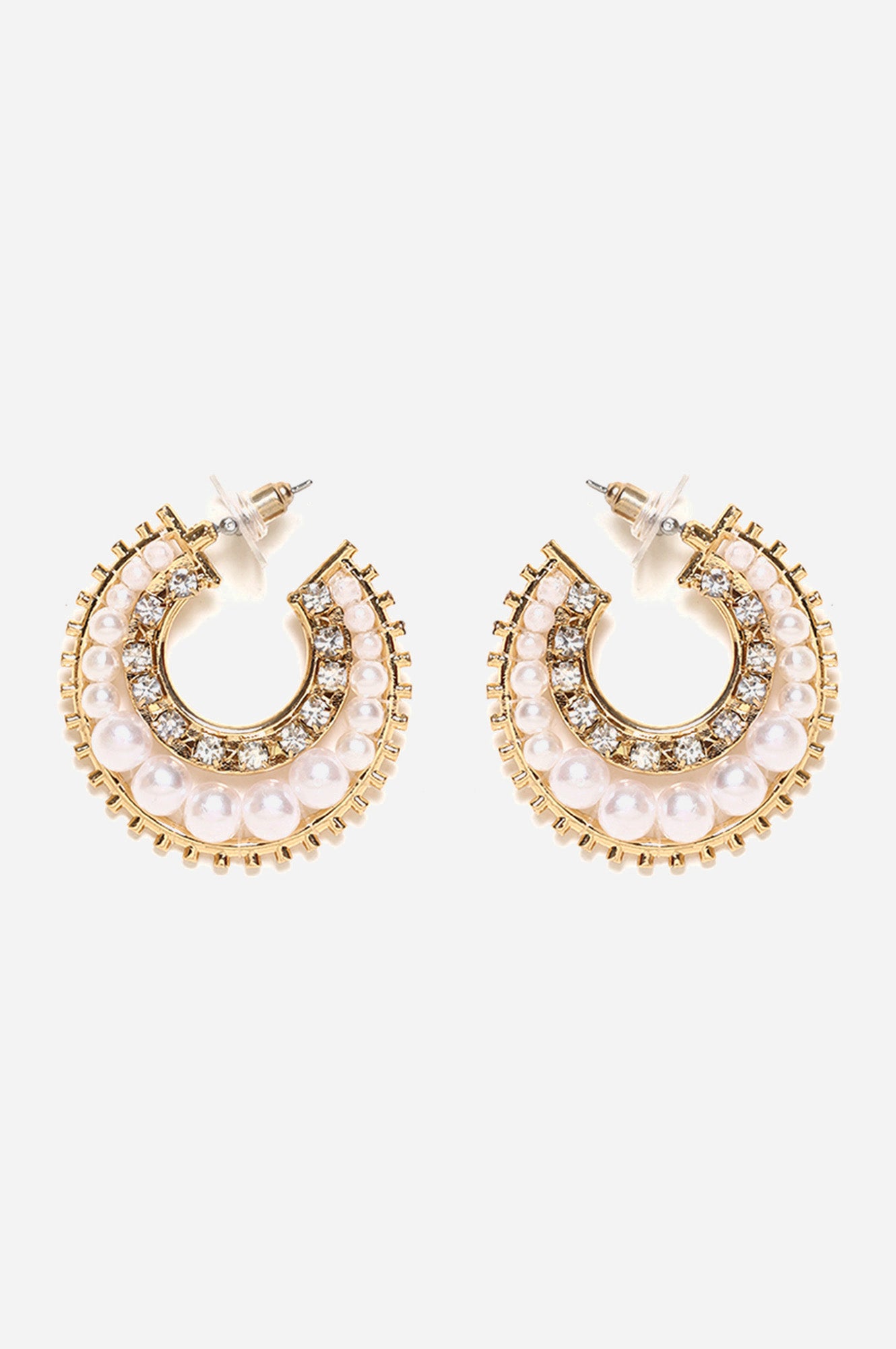 White Pearl Handcrafted Hoop Earrings