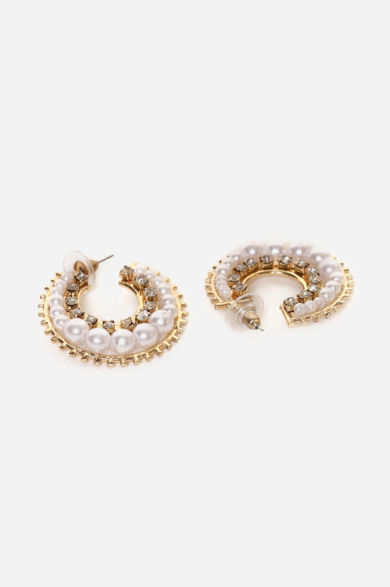 White Pearl Handcrafted Hoop Earrings