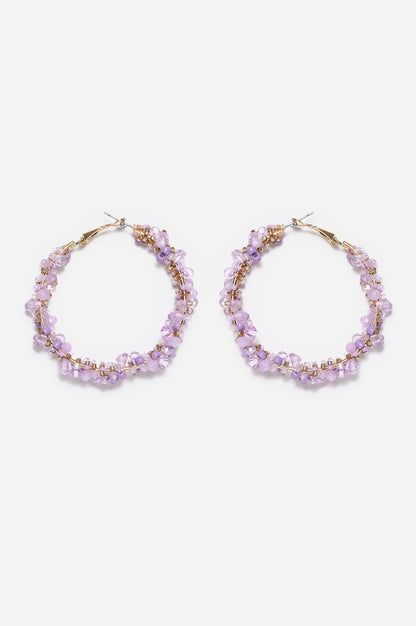 Purple Pleated Hanmade Hop Earrings