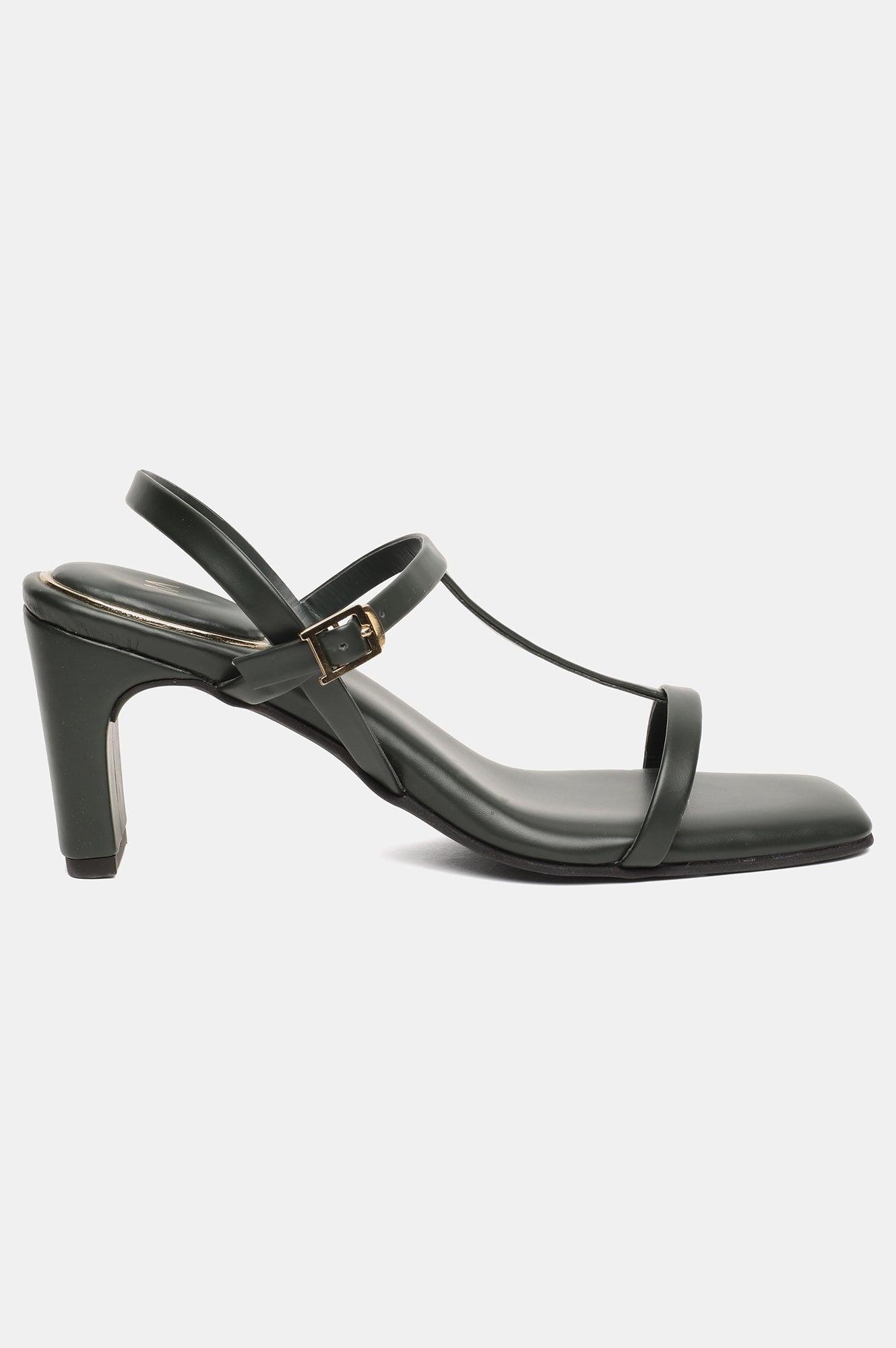 W Solid Square Toe Block Heel-Wceleste - wforwoman