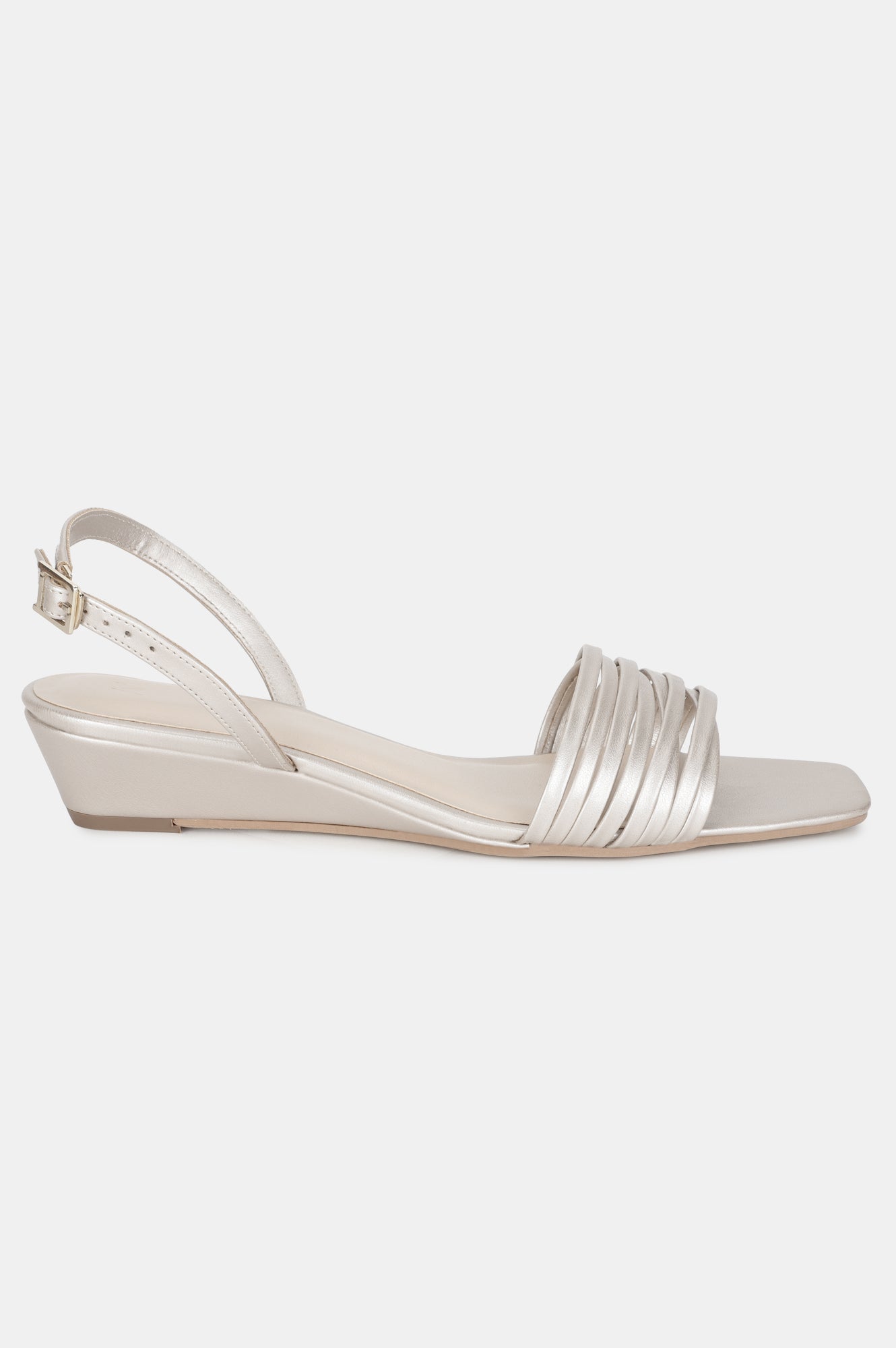 Gold Square Toe Solid Wedge-WCARTER