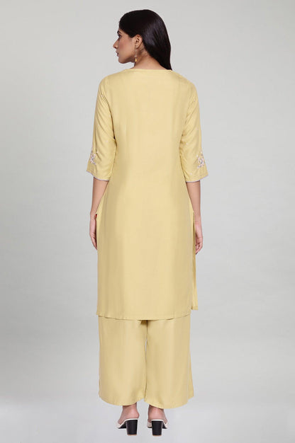 Buttercup Yellow kurta-Parallel Pants Set - wforwoman