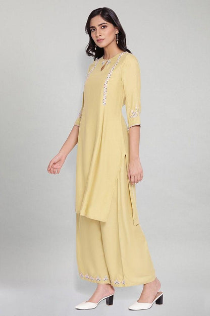 Buttercup Yellow kurta-Parallel Pants Set - wforwoman