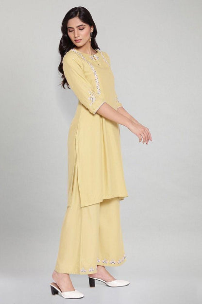 Buttercup Yellow kurta-Parallel Pants Set - wforwoman