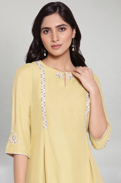 Buttercup Yellow kurta-Parallel Pants Set - wforwoman