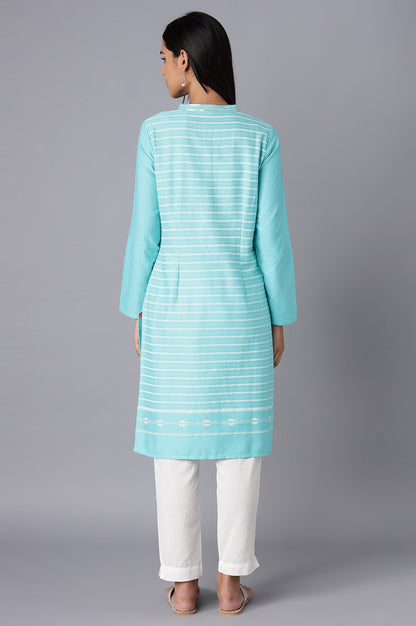 Green Stripes kurta- Slim Pants Set