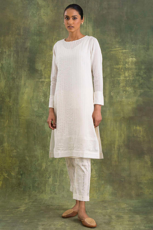 Ecru Cotton Silk kurta