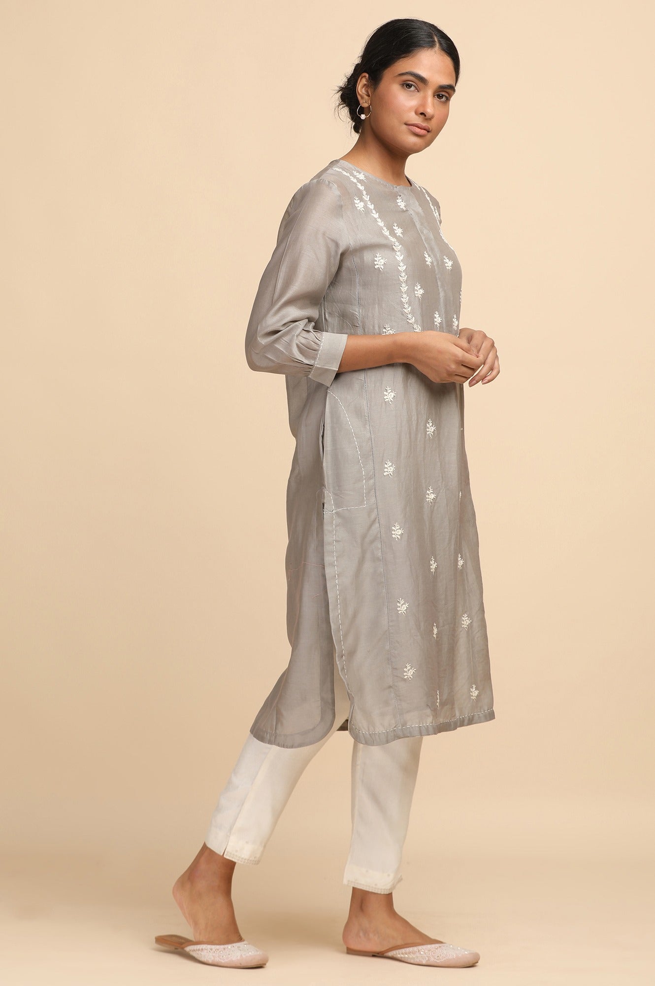 Light Grey Chikankari kurta